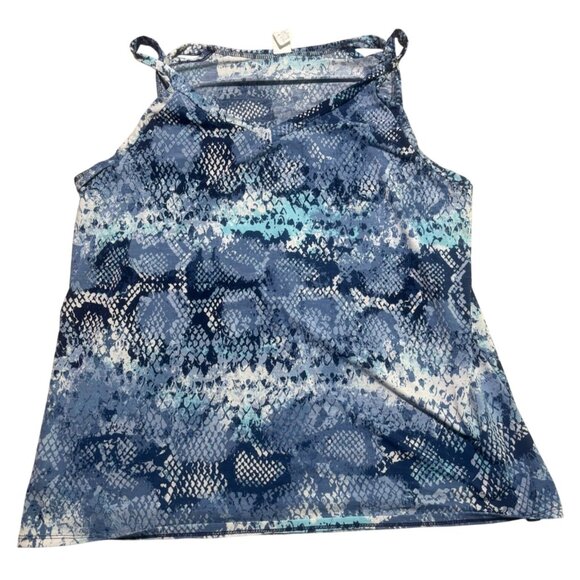 Sew In Love Womens Blue Snake Print Sleeveless Tank Top Size XL Blouse - Picture 1 of 6